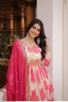 Pink Colour Russian Silk With Embroidery Work Gown With Dupatta Ka 1242